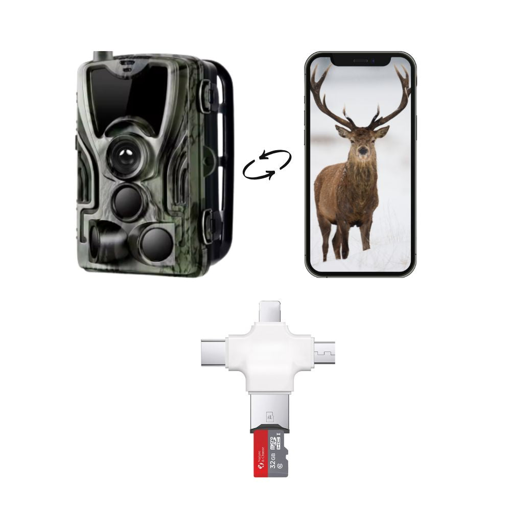 Lecteur de carte micro SD 4-en-1 — vue 3 — Woodcam