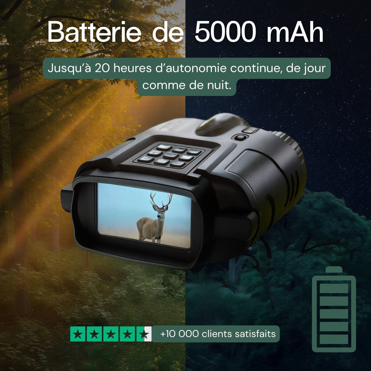 Jumelles vision nocturne 4K — Autonomie 20h — vue 8 — Woodcam