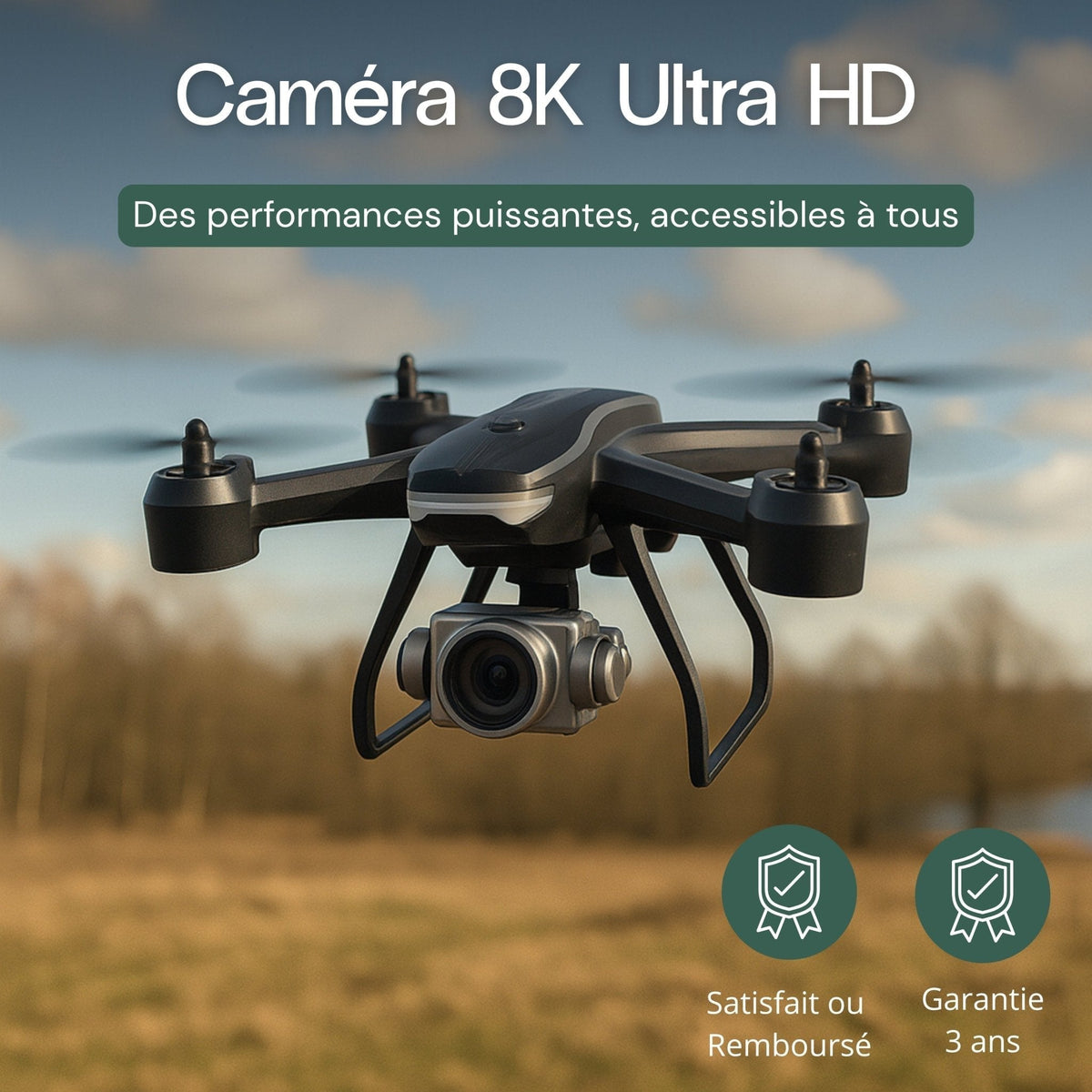 Drone vidéo 8K — vue 2 — Woodcam