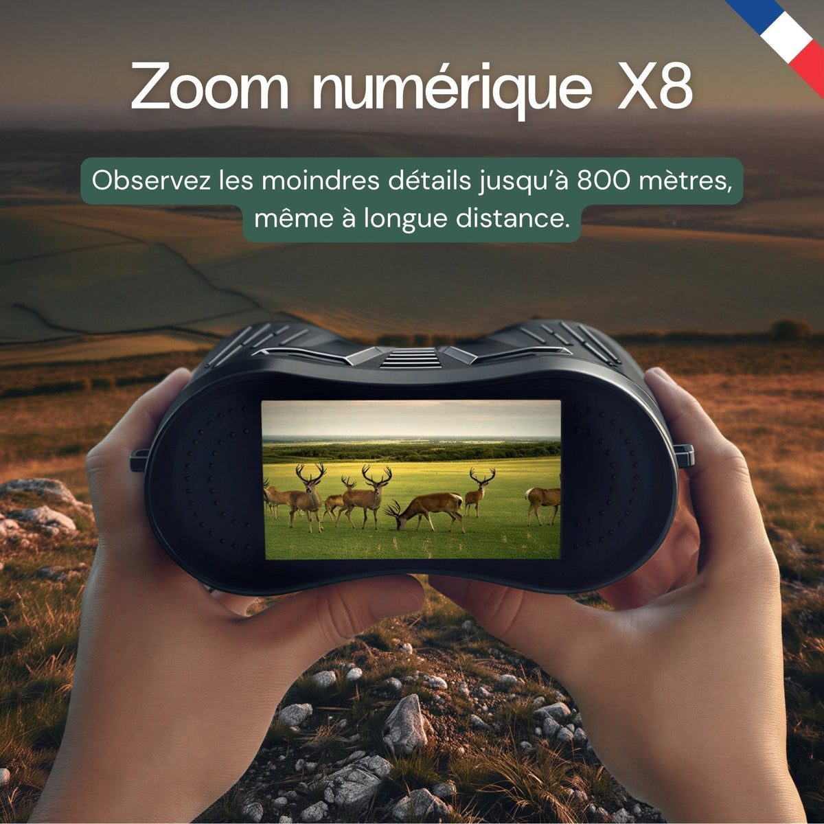 Jumelles vision nocturne 4K — Autonomie 8h — vue 3 — Woodcam