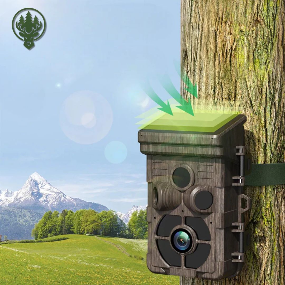 Caméra de chasse solaire OC-C18 – 24MP · Vision nocturne faible lueur · Étanche IP66