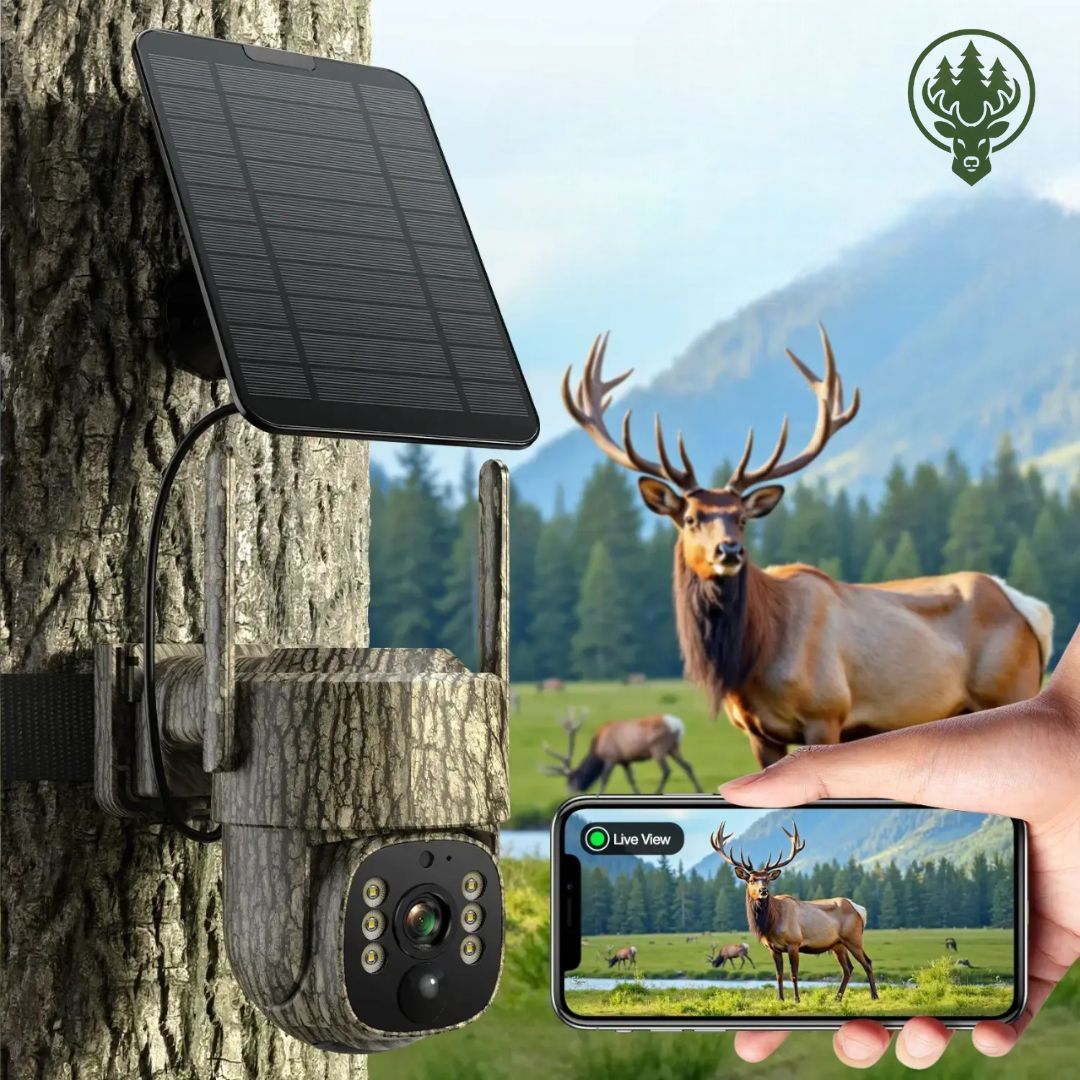 Caméra de chasse 360° OC-C03 – Rotative · Vidéo en direct · Extérieur sans Wi-Fi