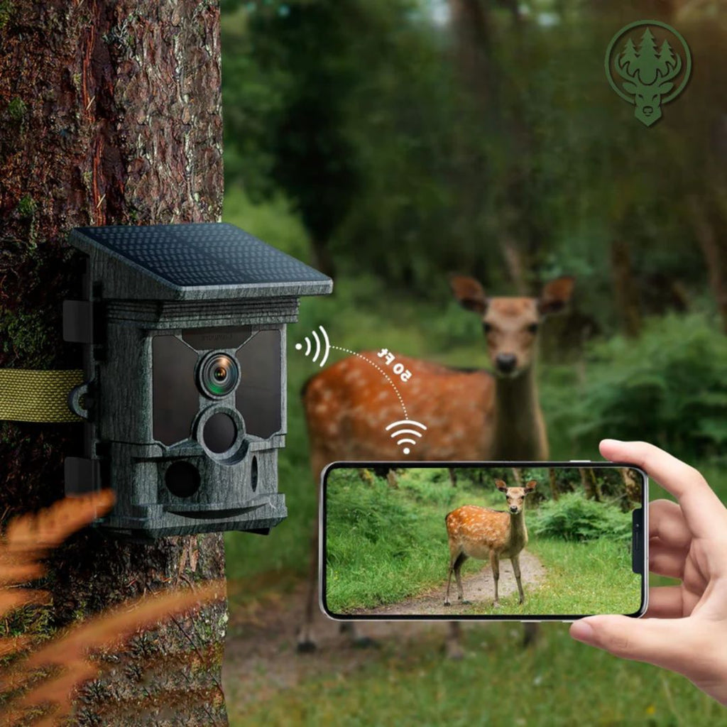 Caméra de chasse 4K solaire Wi-Fi OC-C22 – Déclenchement 0,1s · 100MP · Vision nocturne