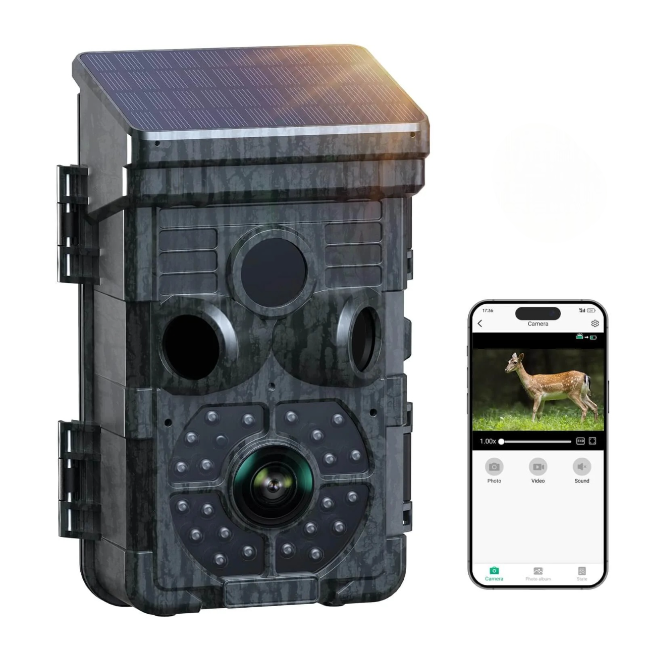 Caméra de chasse solaire Wi-Fi OC-C06 – Vision 850nm · Détection mouvement · IP66
