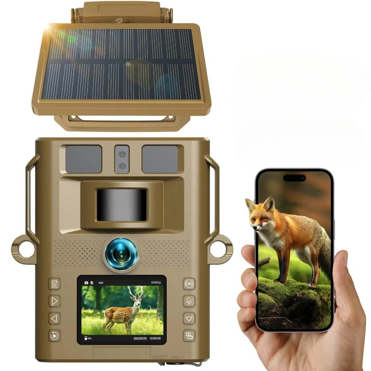 Caméra de chasse Wi-Fi 4K OC-C14 – Vision nocturne invisible · Discrète · 32MP